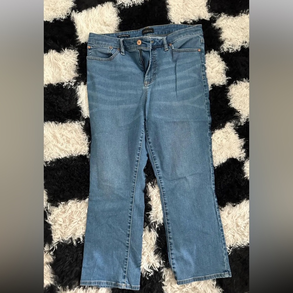 Talbots Women's Crop Flare Jeans in Blue